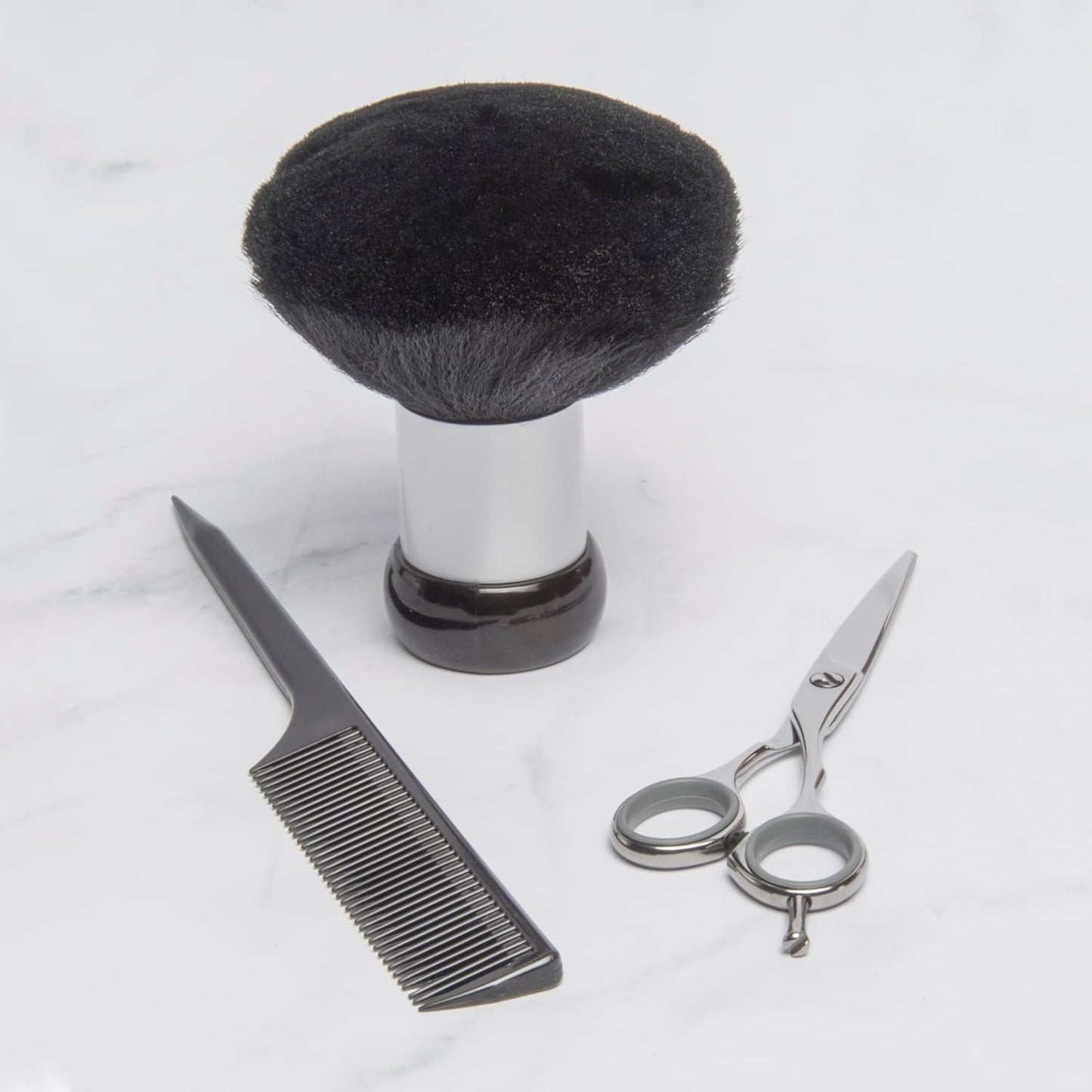 Neck Duster – Barber and Salon Brush to Remove Loose Hair from Neckline and Ears after Haircut, Professional and Home Use, Soft Nylon Bristles, Stand up Base, 5”, Medium, D9850
