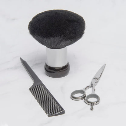 Neck Duster – Barber and Salon Brush to Remove Loose Hair from Neckline and Ears after Haircut, Professional and Home Use, Soft Nylon Bristles, Stand up Base, 5”, Medium, D9850